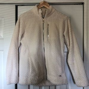 White plush Calvin Klein full zip up